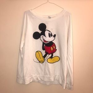 White pullover Mickey Mouse sweater